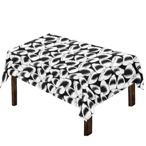 White And Grey Shark Pattern Print Tablecloth Kitchen Home Decor