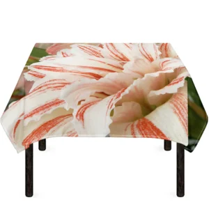 White And Pink Amaryllis Print Tablecloth Kitchen Home Decor
