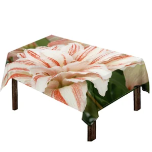 White And Pink Amaryllis Print Tablecloth Kitchen Home Decor