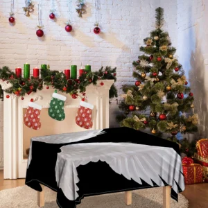 White Angel Wings Print Tablecloth Kitchen Home Decor