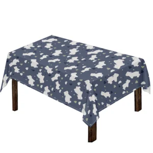 White Baby Polar Bear Pattern Print Tablecloth Kitchen Home Decor
