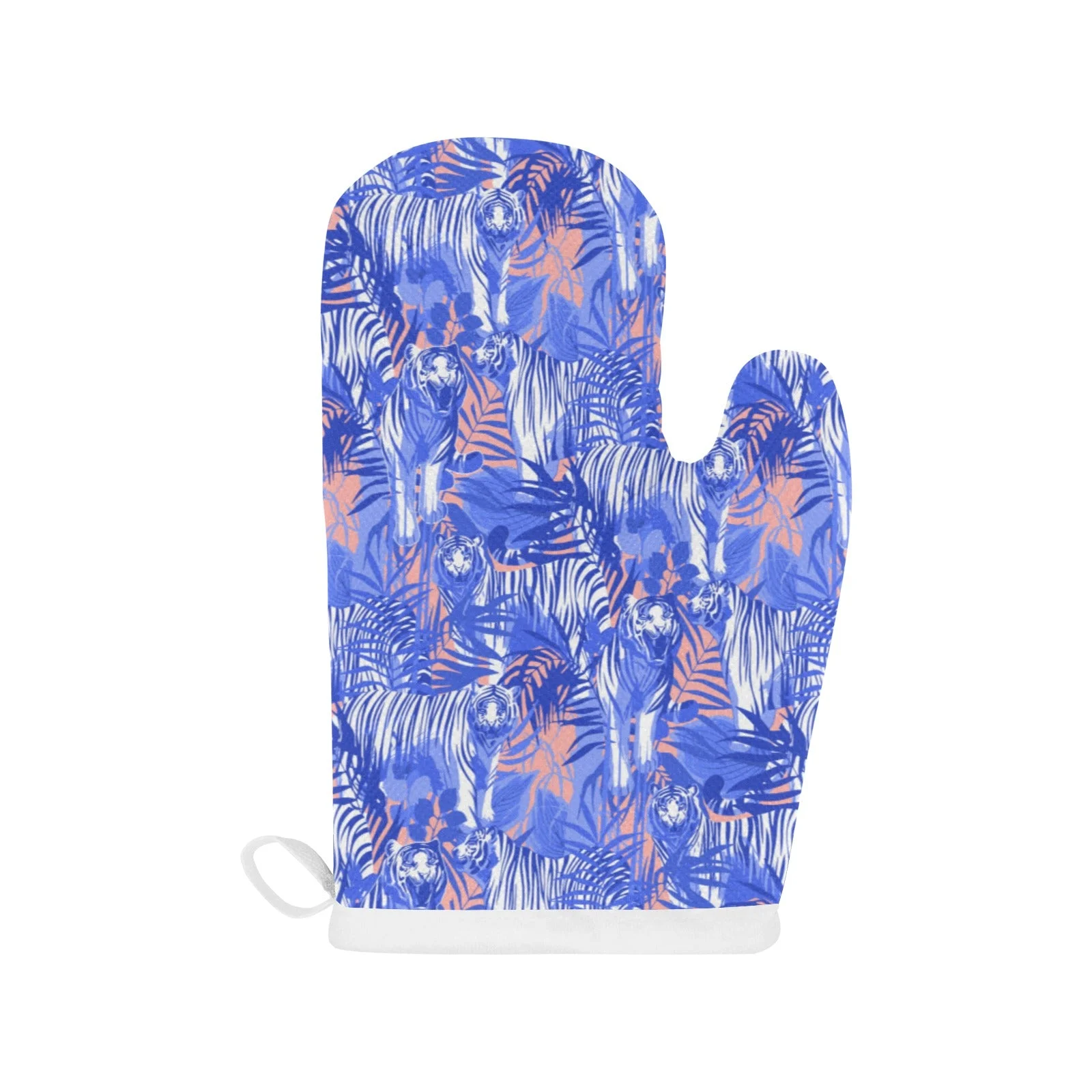 White Bengal Tigers Pattern Heat Resistant Oven Mitts Pot Holders Set White Bengal Tigers Pattern Heat Resistant Oven Mitts Pot Holders Set