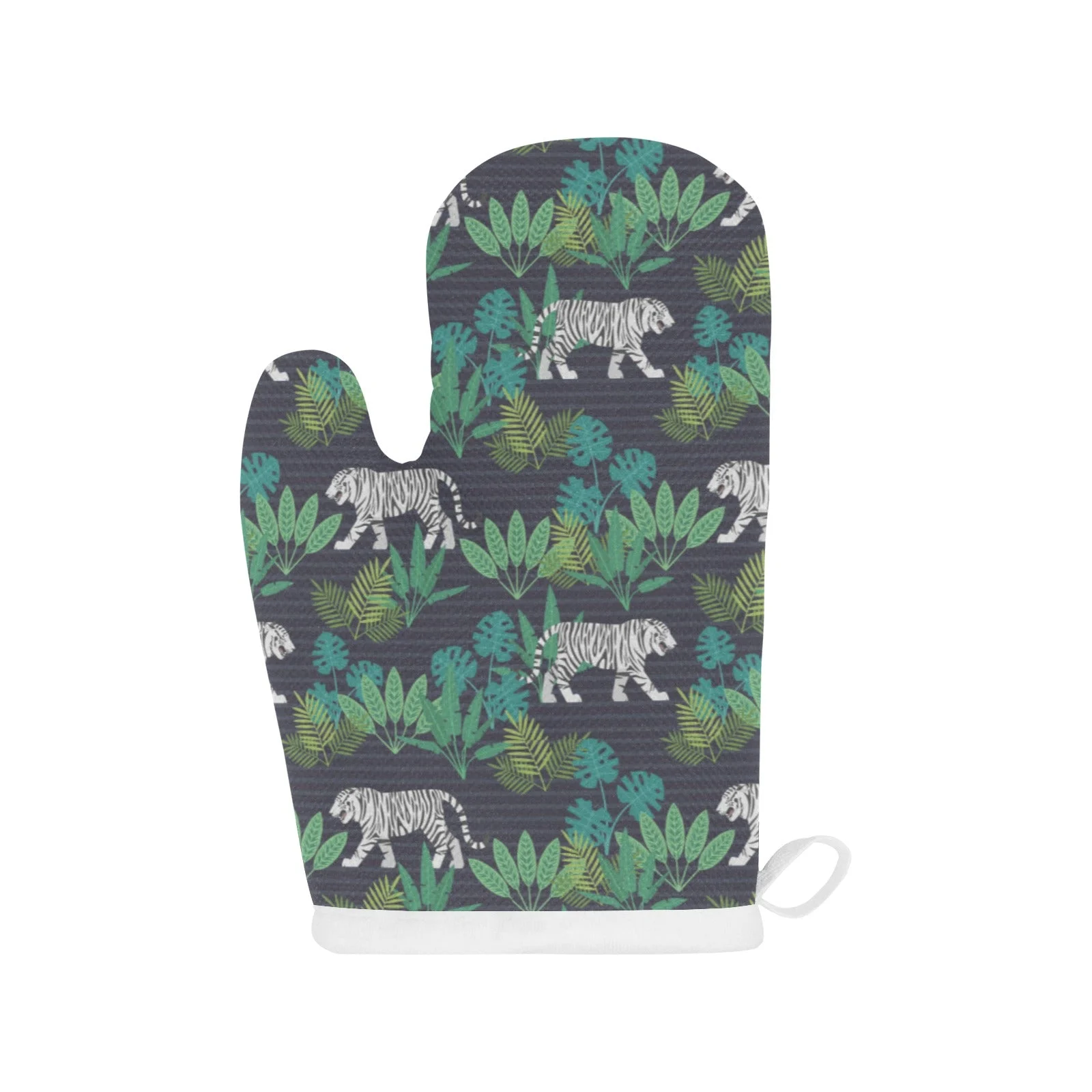 White Bengal Tigers Tropical Plant Heat Resistant Oven Mitts Pot Holders Set White Bengal Tigers Tropical Plant Heat Resistant Oven Mitts Pot Holders Set