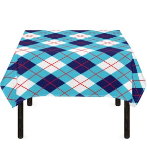 White Blue And Red Argyle Pattern Print Tablecloth Kitchen Decor Home Decor