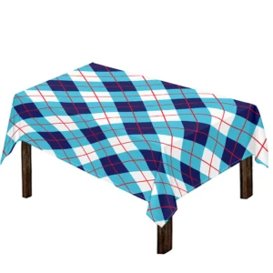 White Blue And Red Argyle Pattern Print Tablecloth Kitchen Decor Home Decor