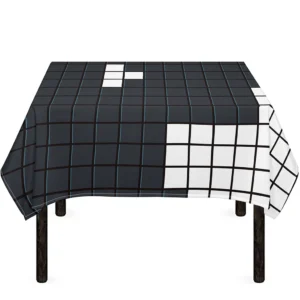 White Brick Puzzle Video Game Print Tablecloth Kitchen Decor Home Decor