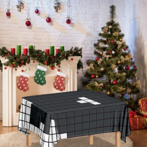 White Brick Puzzle Video Game Print Tablecloth Kitchen Decor Home Decor