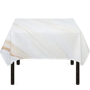 White Brown Smooth Marble Print Tablecloth Kitchen Decor Home Decor