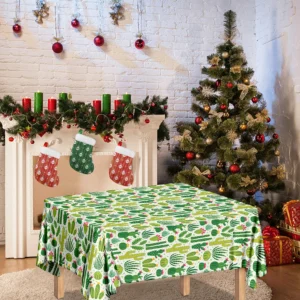 White Cactus Plant Pattern Print Tablecloth Kitchen Decor Home Decor