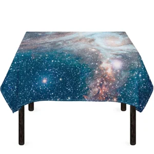 White Cloud Galaxy Space Print Tablecloth Kitchen Decor Home Decor