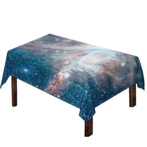 White Cloud Galaxy Space Print Tablecloth Kitchen Decor Home Decor