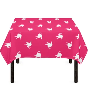 White Dove Breast Cancer Pattern Print Tablecloth Kitchen Decor Home Decor