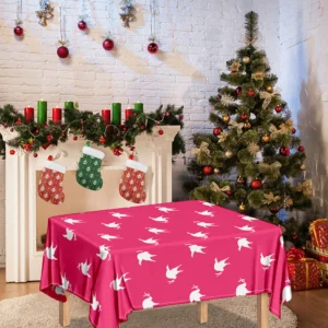 White Dove Breast Cancer Pattern Print Tablecloth Kitchen Decor Home Decor