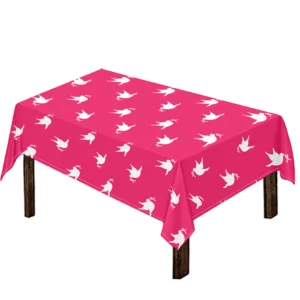 White Dove Breast Cancer Pattern Print Tablecloth Kitchen Decor Home Decor