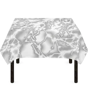 White Electric Lightning Print Tablecloth Kitchen Decor Home Decor