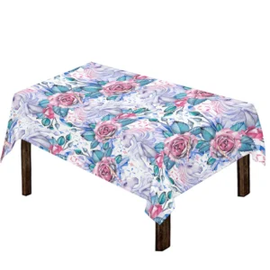 White Fairy Rose Unicorn Pattern Print Tablecloth Kitchen Decor Home Decor