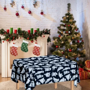 White Ghost Pattern Print Tablecloth Kitchen Decor Home Decor