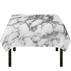 White Gray Marble Print Tablecloth Kitchen Decor Home Decor