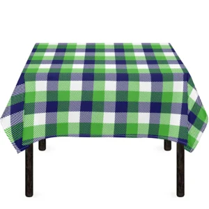 White Green And Blue Buffalo Plaid Print Tablecloth Kitchen Decor Home Decor