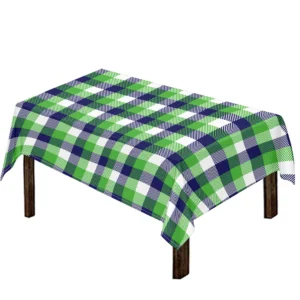 White Green And Blue Buffalo Plaid Print Tablecloth Kitchen Decor Home Decor
