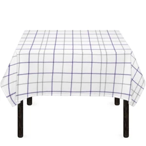 White Grey And Purple Tattersall Print Tablecloth Kitchen Decor Home Decor