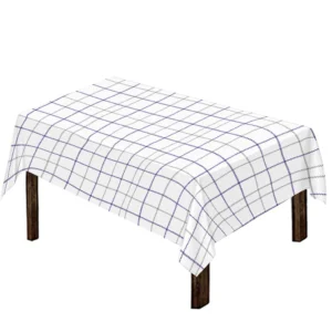 White Grey And Purple Tattersall Print Tablecloth Kitchen Decor Home Decor