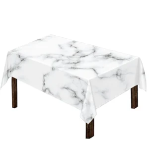 White Grey Smoke Marble Print Tablecloth Kitchen Decor Home Decor
