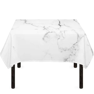White Grunge Marble Print Tablecloth Kitchen Decor Home Decor