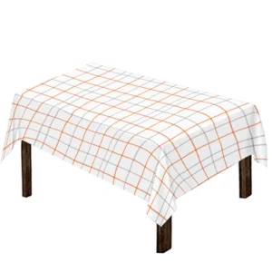 White Halloween Tattersall Pattern Print Tablecloth Kitchen Decor Home Decor