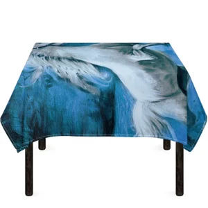 White Horse Painting Print Tablecloth Kitchen Decor Home Decor