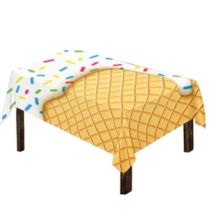 White Ice Cream Melted Print Tablecloth Kitchen Decor Home Decor