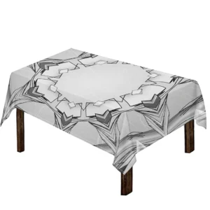 White Kaleidoscope Print Tablecloth Kitchen Decor Home Decor