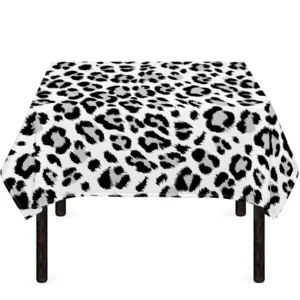 White Leopard Print Tablecloth Kitchen Decor Home Decor