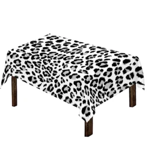 White Leopard Print Tablecloth Kitchen Decor Home Decor