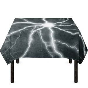 White Lightning Print Tablecloth Kitchen Decor Home Decor