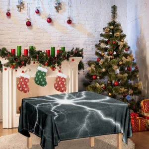 White Lightning Print Tablecloth Kitchen Decor Home Decor