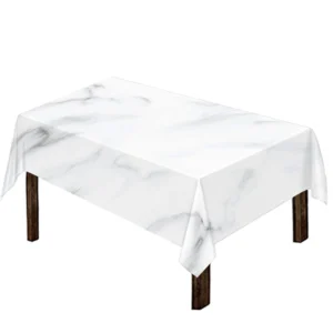 White Marble Print Tablecloth Kitchen Decor Home Decor