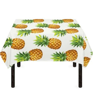White Pineapple Pattern Print Tablecloth Kitchen Decor Home Decor