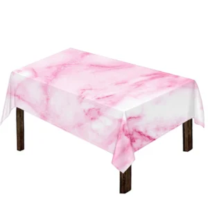 White Pink Marble Print Tablecloth Kitchen Decor Home Decor