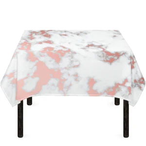 White Rose Gold Marble Print Tablecloth Kitchen Decor Home Decor
