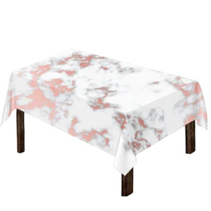 White Rose Gold Marble Print Tablecloth Kitchen Decor Home Decor
