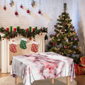 White Ruby Marble Print Tablecloth Kitchen Decor Home Decor