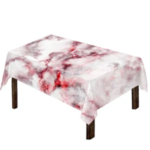 White Ruby Marble Print Tablecloth Kitchen Decor Home Decor