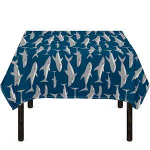 White Shark Pattern Print Tablecloth Kitchen Decor Home Decor