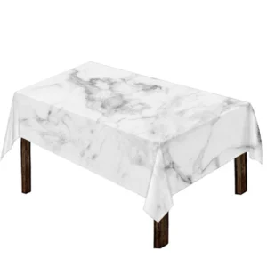 White Smoke Marble Print Tablecloth Kitchen Decor Home Decor