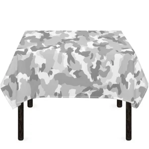 White Snow Camouflage Print Tablecloth Kitchen Decor Home Decor