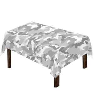 White Snow Camouflage Print Tablecloth Kitchen Decor Home Decor