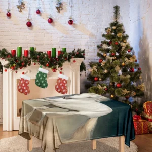 White Stallion Horse Print Tablecloth Kitchen Decor Home Decor