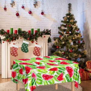 White Summer Watermelon Pattern Print Tablecloth Kitchen Decor Home Decor
