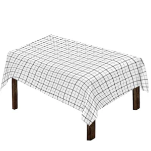 White Tattersall Pattern Print Tablecloth Kitchen Decor Home Decor